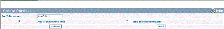 Enter unique portfolio name