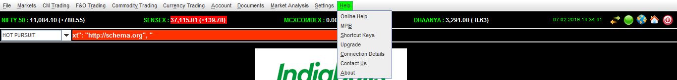 Help Menu