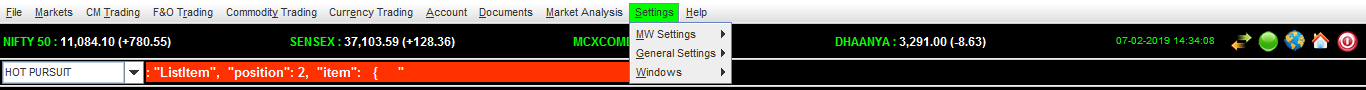 Help Menu